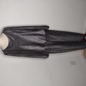 NWT Lola & Sophie Women's Metallic Silver/Lurex Jersey Outfit Size Medium